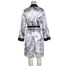 LEVEL S390012 Satin Designer Robe Logo Sexy Lingerie Robe Sexy Robe Lingerie